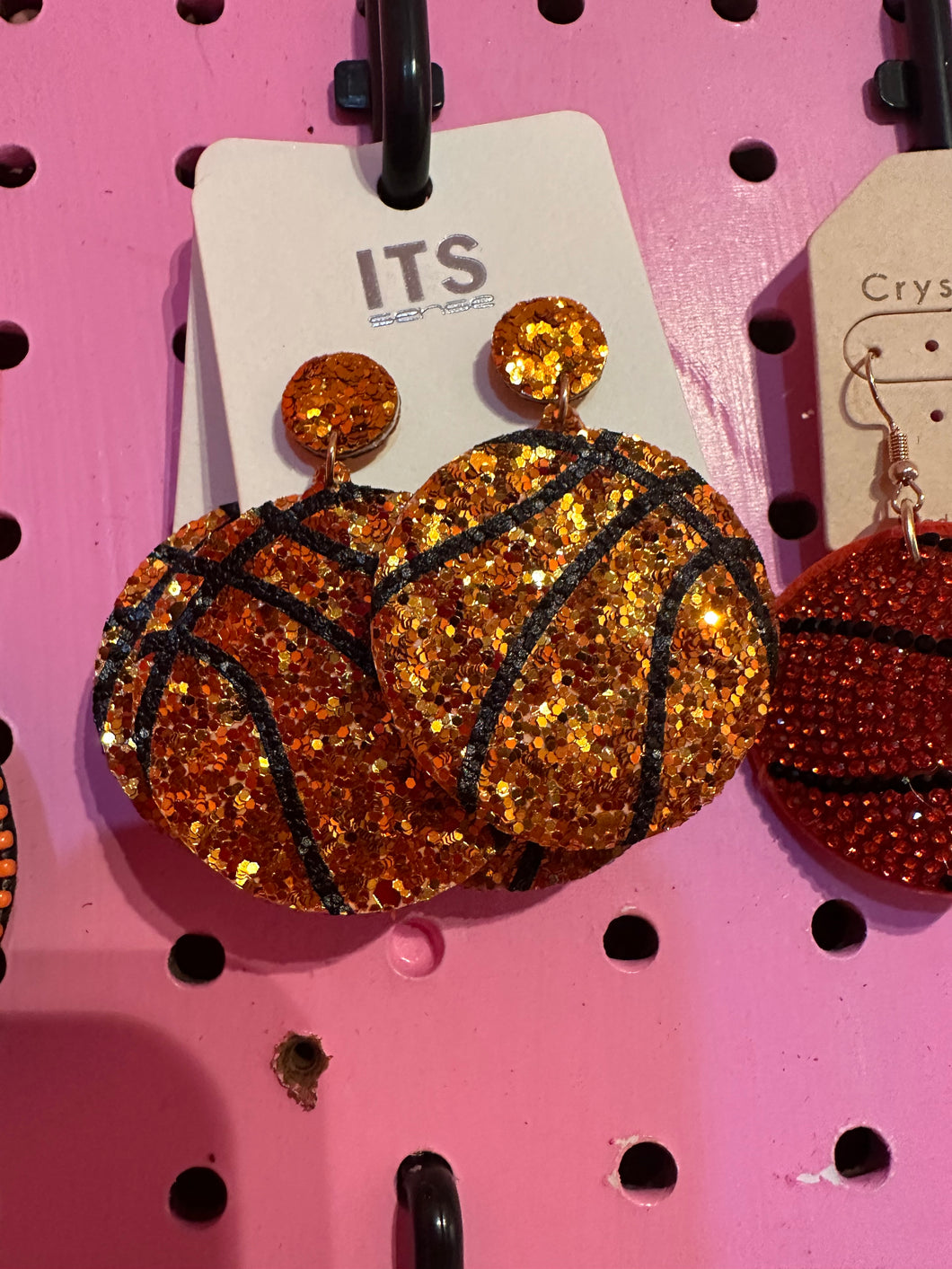 Basketball earrings glitter