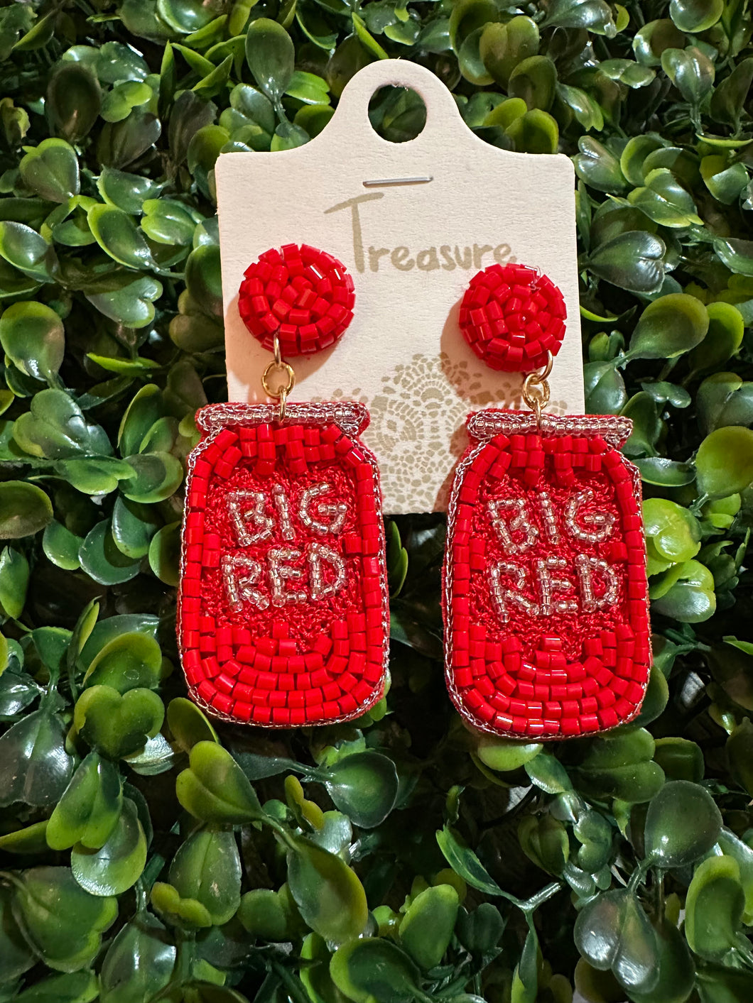 Red soda earrings